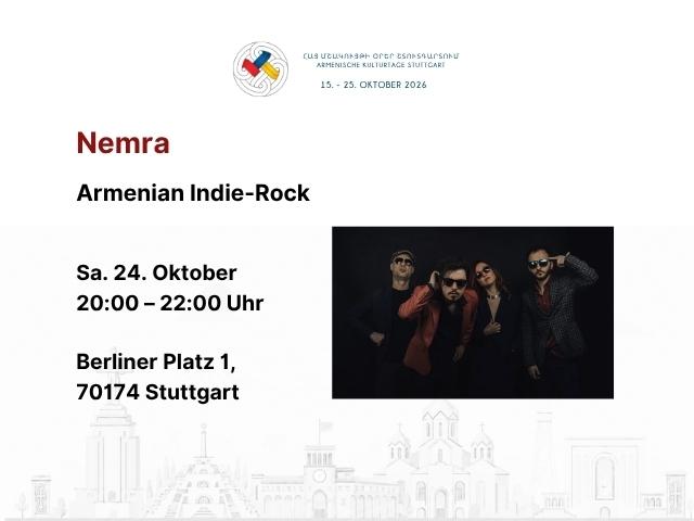 NEMRA – ARMENIAN INDIE-ROCK - Armenische Kulturtage 2026
